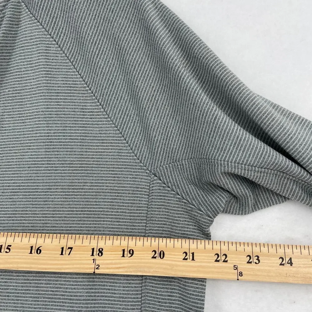 Vineyard Vines Jacket Womens Size L Gray Green Stripe Full Zip Asymmetric Zip
